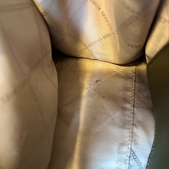 Michael Kors Carmen Small Olive Color-Block Saffiano Leather Satchel - Picture 13 of 13